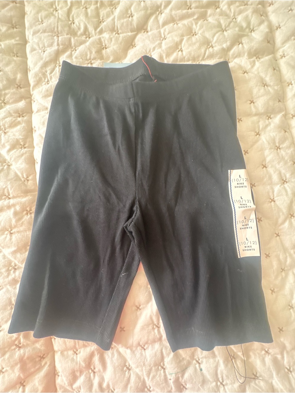 Black Ribbed Bike Shorts